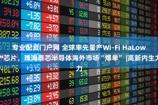 专业配资门户网 全球率先量产Wi-Fi HaLow™芯片，珠海泰芯半导体海外市场“爆单” |高新内生力